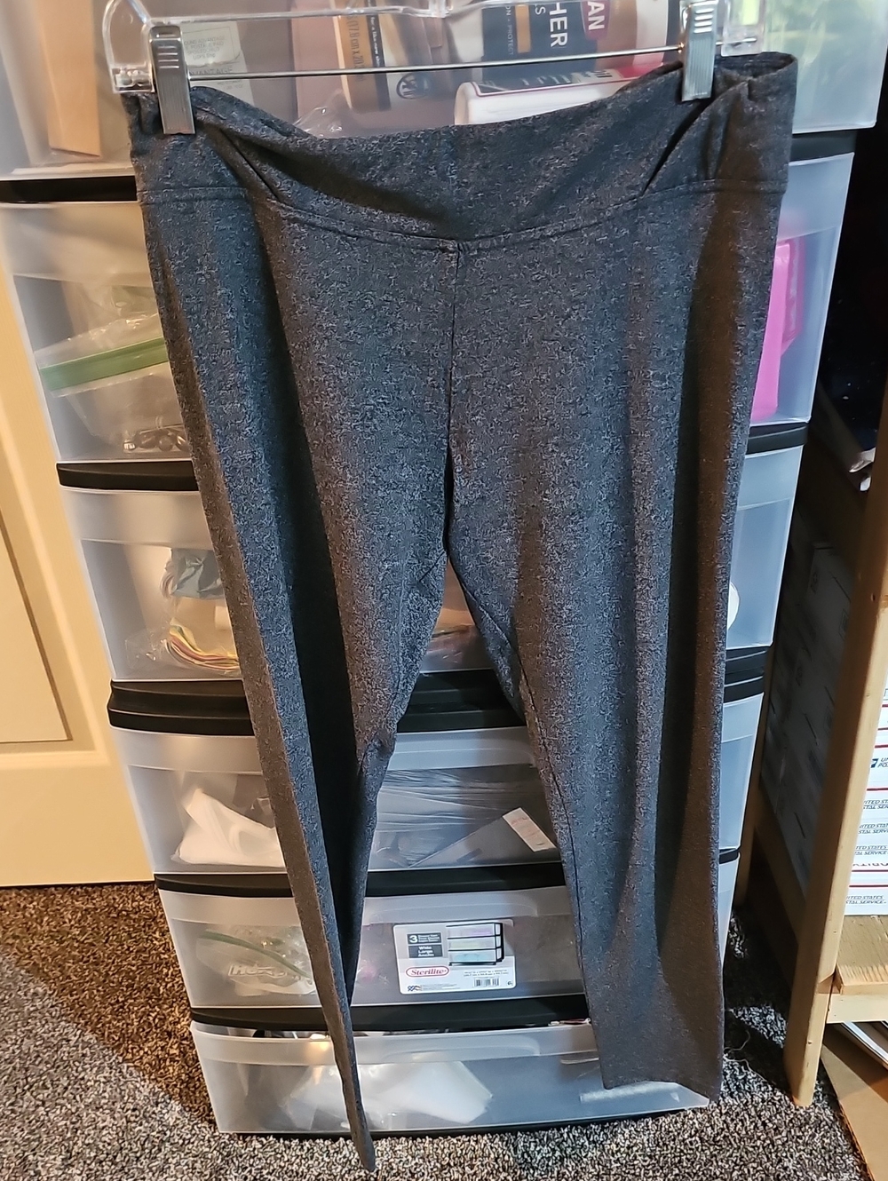 Women's Gray Stretch Victoria Sport Leggings Large